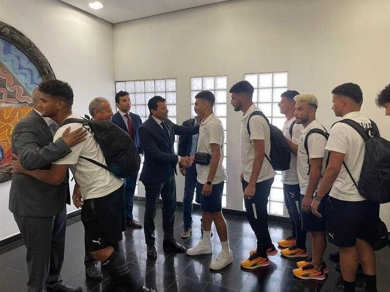 وزير الرياضة يستقبل أبطال المنتخب الأوليمبي بعد العودة من المغرب والتأهل لأولمبياد باريس