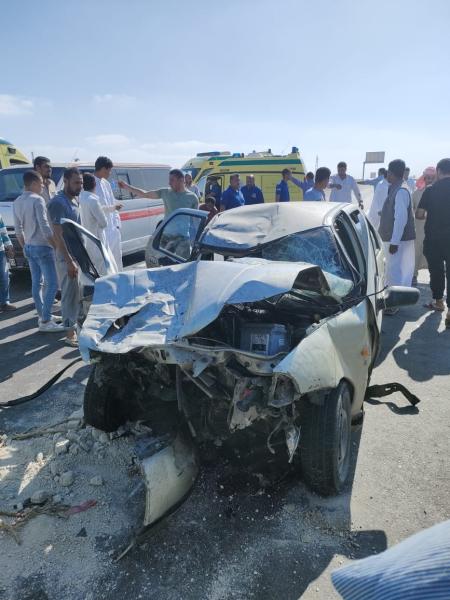  تصادم سيارتين بطريق إسكندرية الصحراوي 