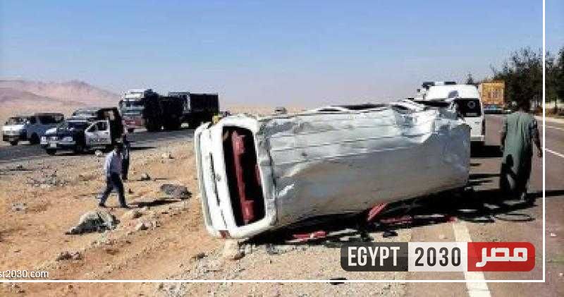 إصابة 17 شخصًا بحادث انقلاب ميكروباص بالطريق الصحراوي الغربي