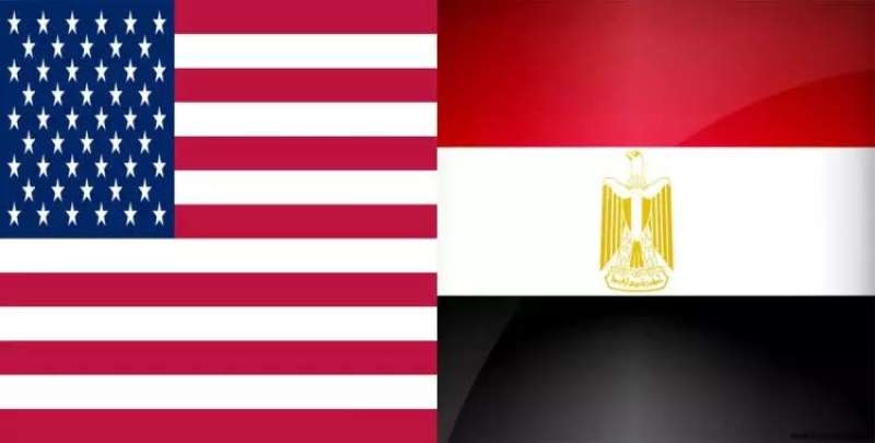 علم مصر وعلم امريكا - صورة تعبيرية