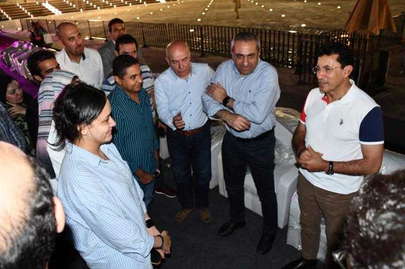 وزير الرياضة ورئيس شركة العاصمة يشهدان البروفة النهائية لاحتفالية شباب مصر