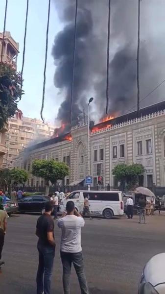 حريق وزارة الأوقاف 
