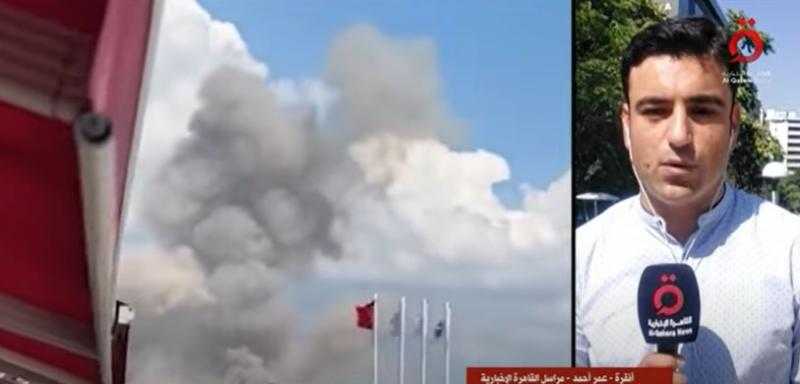 شاهد.. انفجار ضخم بأحد مخازن الغلال في ميناء درينجة بتركيا