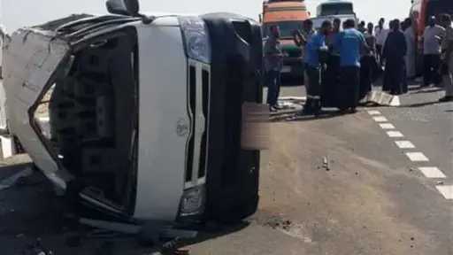 إصابة 10 أشخاص بينهم 5 أطفال فى حادث تصادم بالمنوفية
