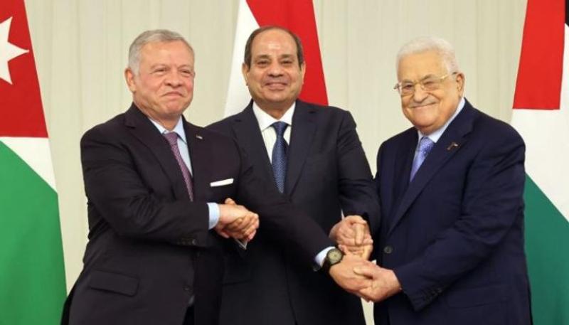 الرئيس المصري وملك الاردن والرئيس الفلسطيني