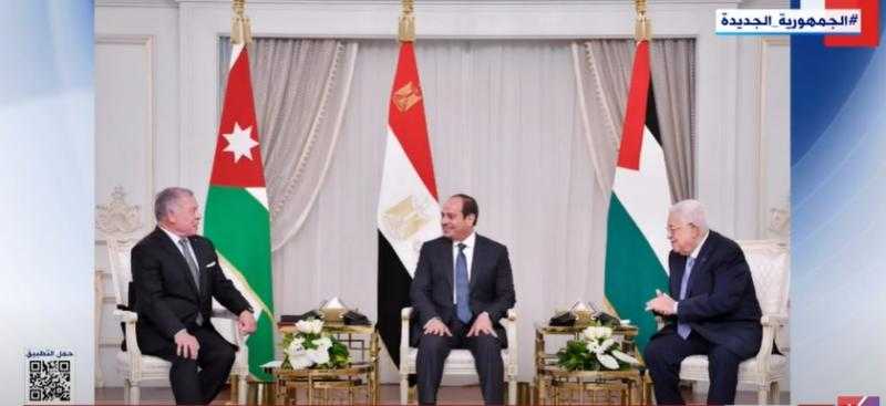 إنهاء معاناة الفلسطينيين .. شاهد| أبرز مخرجات القمة الثلاثية بين مصر والأردن وفلسطين