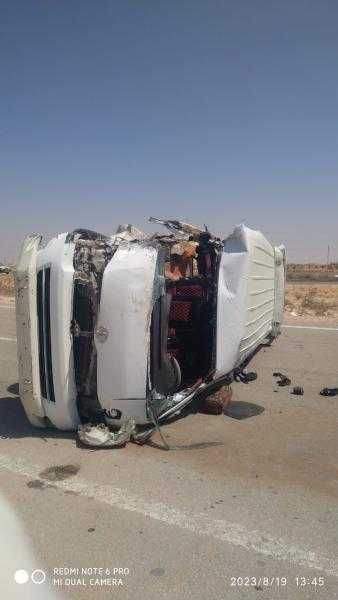 إصابة 7 أشخاص في حادث انقلاب سيارة سوزوكي بالصف