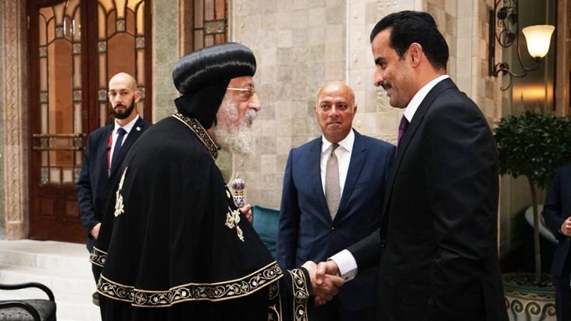 البابا تواضروس وأمير قطر