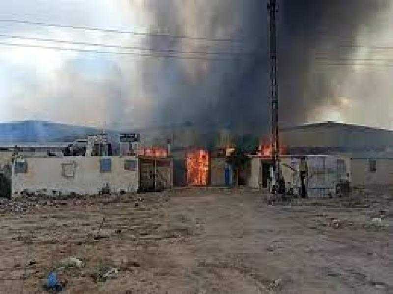 إصابة 13 شخصًا في حريق مصنع كرتون بالطريق الصحراوي بالبحيرة