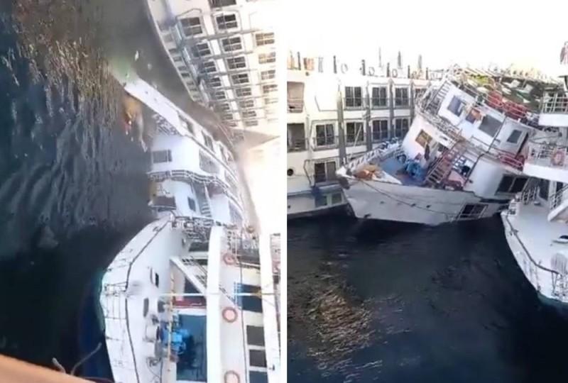 شاهد.. لحظة غرق مركب سياحي في مصر.. والكشف عن السبب وعدد الضحايا