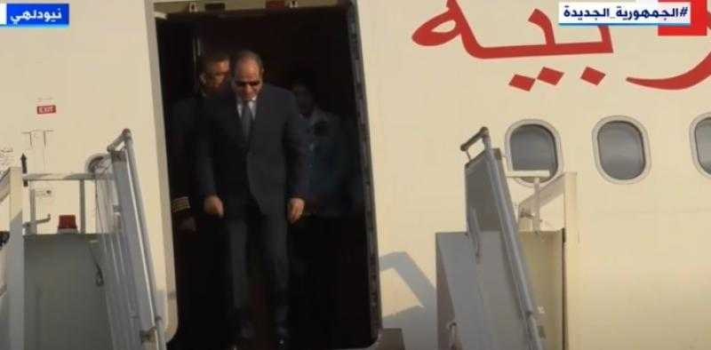 شاهد.. لحظة وصول الرئيس السيسي إلى الهند للمشاركة في قمة العشرين
