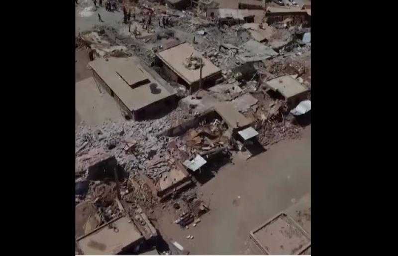 شاهد.. تصوير جوي يُظهر دمارا هائلًا في المغرب جراء الزلزال