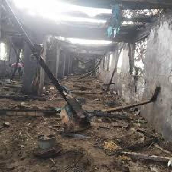 حريق حظيرة مواشى  