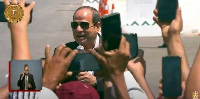 شاهد.. السيسي لحشد كبير من أهالي «سدس الأمراء»: «الفضل يرجع ليكم في حياة كريمة»
