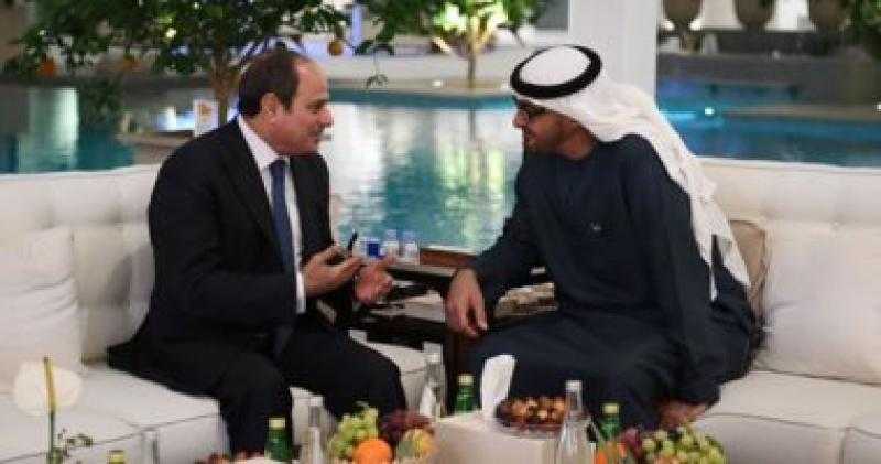 الشيخ محمد بن زايد يعرب عن سعادته بلقاء الرئيس السيسي في أبوظبي
