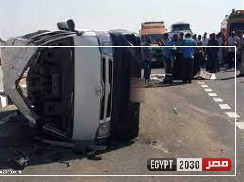 إصابة 13 شخصا في حادث انقلاب سيارة ميكروباص بالفيوم