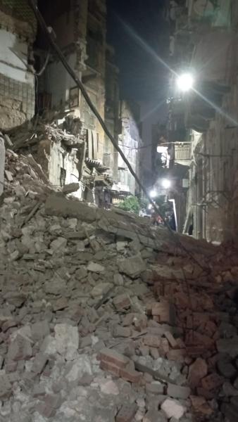انهيار عقار مكون من 3 طوابق في كرداسة