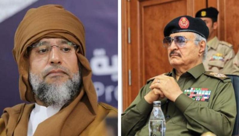 حفتر ونجل القذافي 