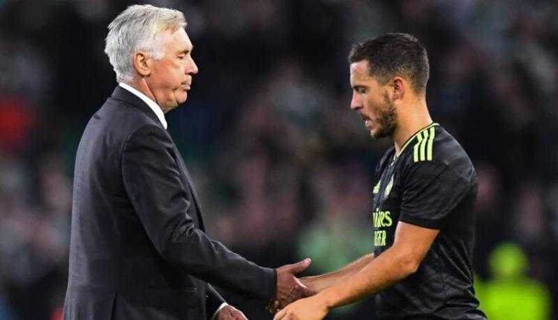 «بكلمات مؤثرة».. أنشيلوتي يودع إيدين هازارد بعد اعتزاله رسمياً