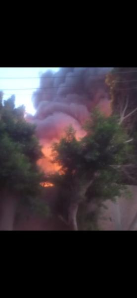 حريق هائل بمصنع مراتب بالجيزة