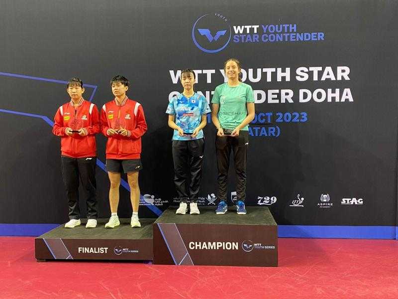 هنا جودة تحصد ذهبية بطولة الدوحة لتنس الطاولة بمنافسات الزوجي تحت 19 عامًا