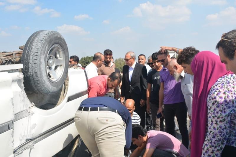 محافظ القليوبية يطمئن على المصابين