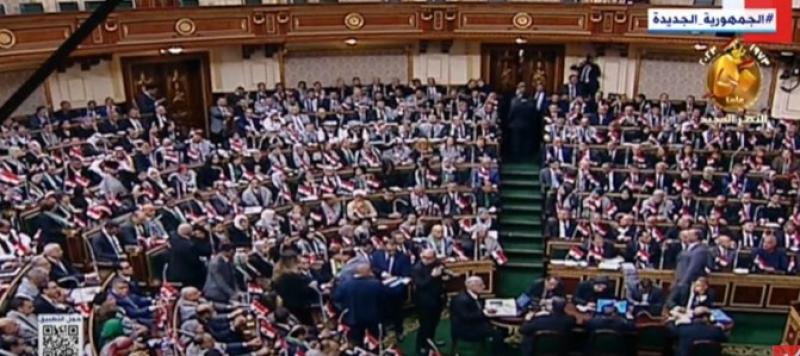 أعضاء النواب يقفون دقيقة حداد على أرواح شهداء فلسطين في الجلسة الطارئة
