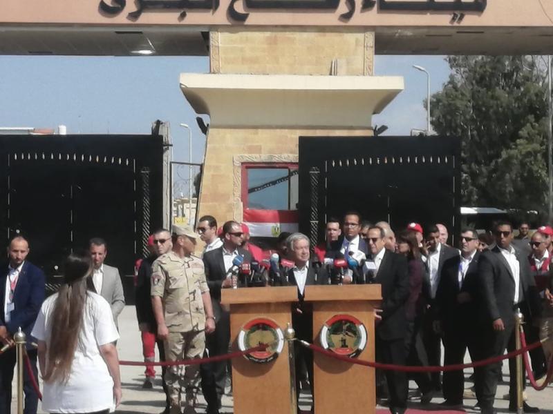 جوتيريش من معبر رفح: مصر دولة ذات سيادة.. وعلينا ألا نعاقب سكان غزة مرتين