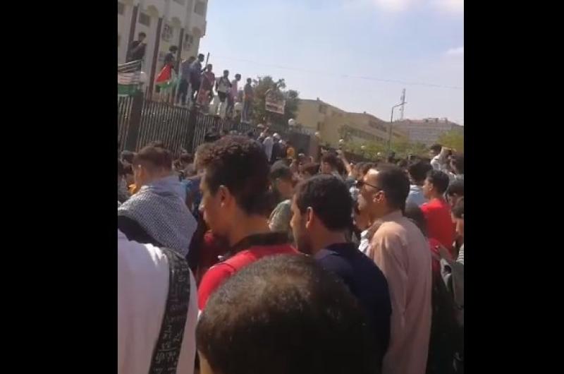 طلاب الأزهر ينظمون وقفة تضامنية مع الشعب الفلسطيني ويؤدون صلاة الغائب
