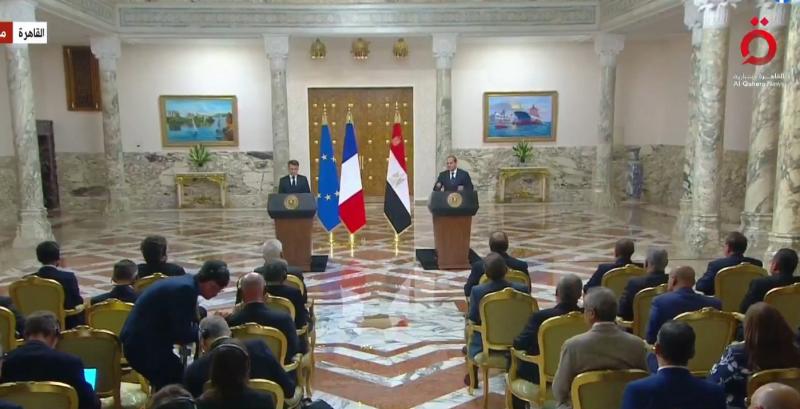بث مباشر.. مؤتمر صحفي للرئيس السيسي ونظيره الفرنسي بقصر الاتحادية