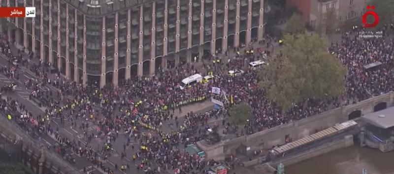 مظاهرات حاشدة في بريطانيا للمطابة بوقف الحرب في غزة