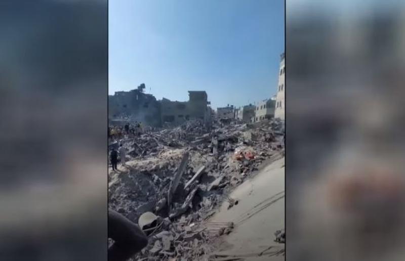 مشاهد مرعبة للدمار الذي لحق بمخيم جباليا من القصف الإسرائيلي.. «فيديو»