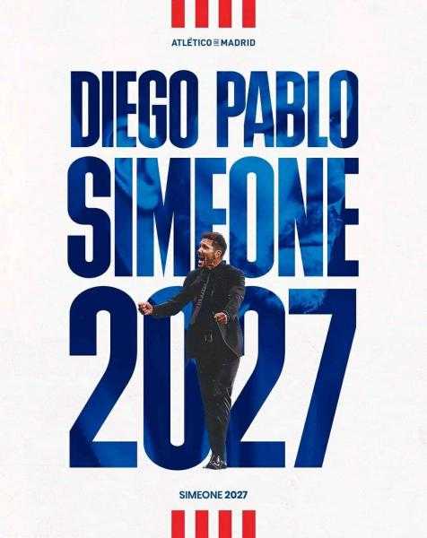 رسميًا.. أتليتكو مدريد يُعلن تجديد عقد دييجو سيميوني حتى 2027