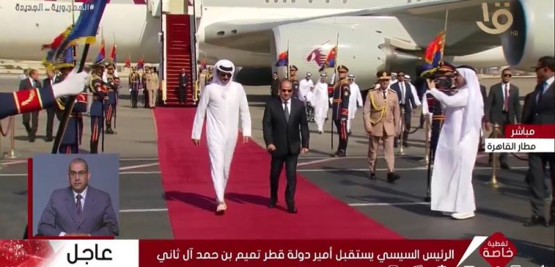 بث مباشر.. السيسي يستقبل أمير قطر لحل الأزمة في غزة