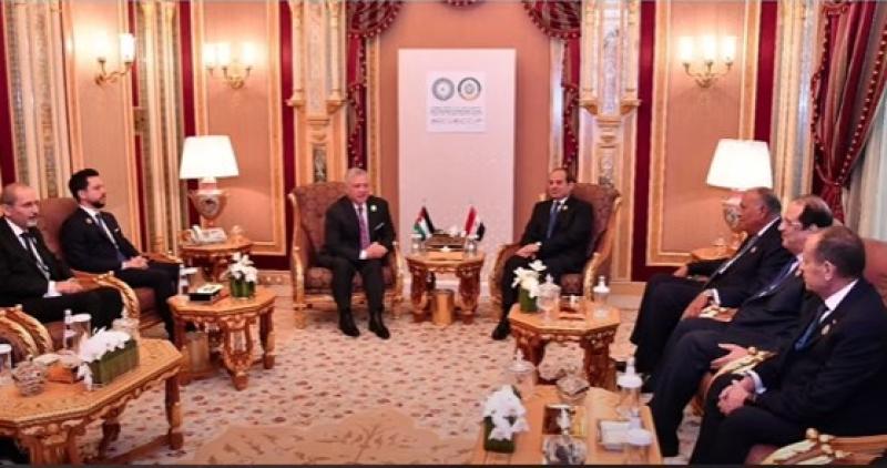السيسي والعاهل الأردني يؤكدان أهمية وصول المساعدات لقطاع غزة