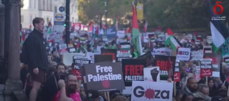 الأكثر حشدا في بريطانيا.. مظاهرات تندد بالعدوان الإسرائيلي على غزة.. «فيديو»