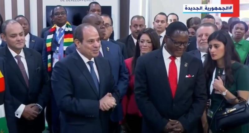 السيسي يتفقد المعرض الإفريقي للتجارة البينية بمركز المنارة للمؤتمرات الدولية.. «فيديو»