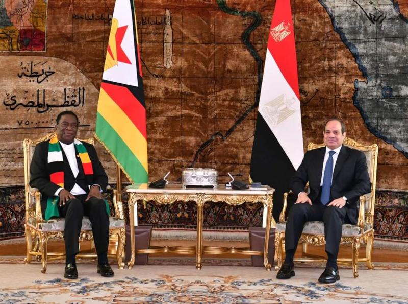 الرئيس السيسي ونظيره الزيمبابوي