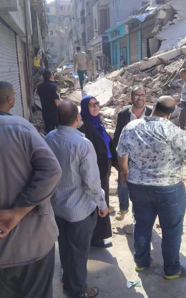 موقع انهيار عقار شارع الحدادين 