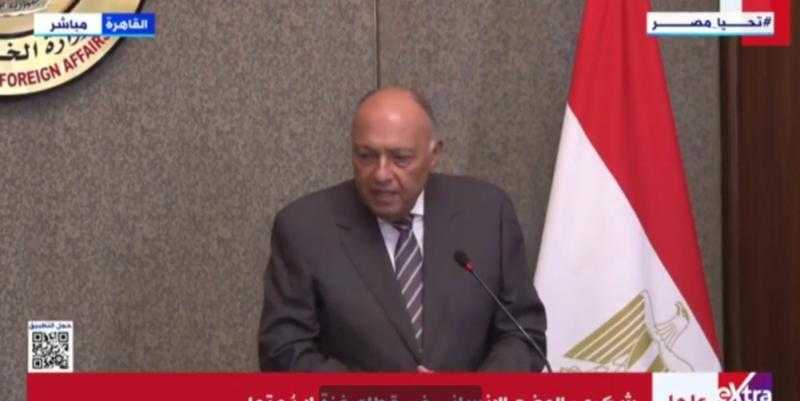 شكري: أي محاولة لتهجير الفلسطينيين مخالفة جسيمة للقانون الدولي