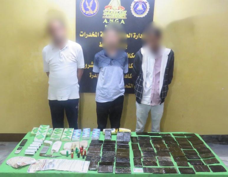 سقوط  3 عناصر إجرامية بالقليوبية بحوزتهم مواد مخدرة بمليون جنيه