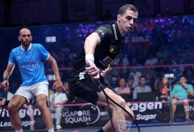 علي فرج يقسو على الإنجليزي مروان الشوربجي ويصل لنهائي سنغافورة للإسكواش