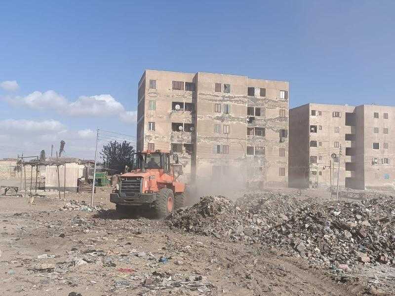 بدء العمل لرفع كفاءة منطقة سوق الثلاثاء بقرية نفيشة بالإسماعيلية