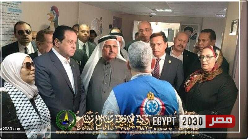 وفد البرلمان العربي يزور الجرحى الفلسطينيين بمستشفى العريش العام