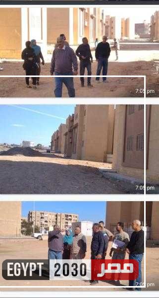 رئيس مدينة رأس غارب يتفقد شوارع عمارات 168 بمنطقة الصحراوية