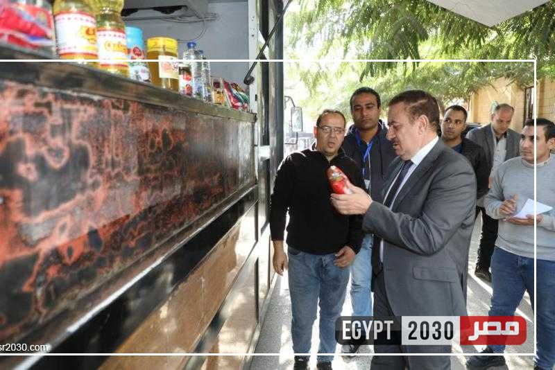 محافظ المنوفية يتفقد المنافذ المتنقلة لجهاز مشروعات الخدمة الوطنية
