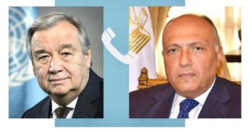 سامح شكرى يبحث مع أمين الأمم المتحدة سبل خفض التصعيد في غزة
