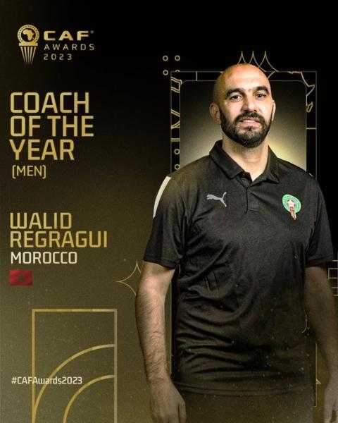 حفل جوائز الكاف| وليد الركراكي أفضل مدرب في أفريقيا 2023