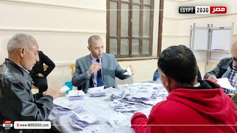 جانب من عمليات الفرز بالفيوم 