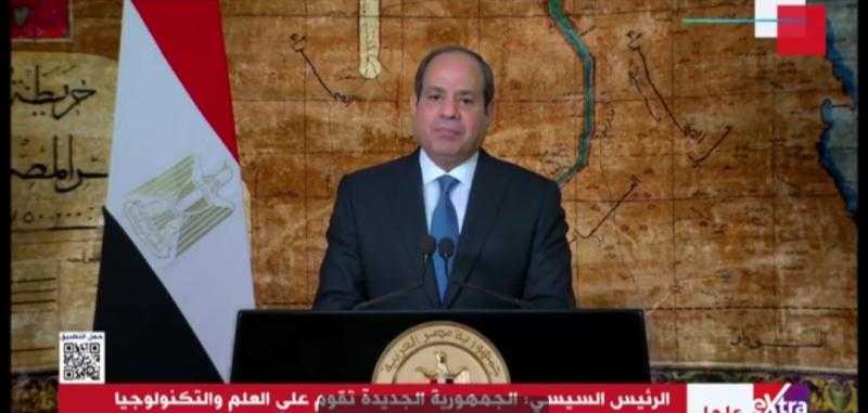 السيسي للمصريين: أجدد معكم العهد بأن نبذل كل جهد لنستمر في بناء الجمهورية الجديدة